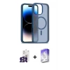 ieg™ iPhone 16 Pro Max Kılıf Siluet Minimal Prime - Siyah Bilvis 5in1 3D Magic Cam Ekran Koruyucu + Bilvis Titan Kamera Lens - GS