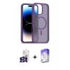 ieg™ iPhone 16 Pro Max Kılıf Siluet Minimal Prime - Siyah Bilvis 5in1 3D Magic Cam Ekran Koruyucu + Bilvis Titan Kamera Lens - GS