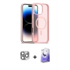 ieg™ iPhone 16 Pro Max Kılıf Siluet Minimal Prime - Siyah Bilvis 5in1 5D Magic Hayalet Cam Ekran Koruyucu + Pers Alüminyum Kamera Lens - GI