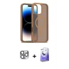 ieg™ iPhone 16 Pro Max Kılıf Siluet Minimal Prime - Siyah Bilvis 5in1 5D Magic Hayalet Cam Ekran Koruyucu + Pers Alüminyum Kamera Lens - GI