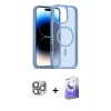 ieg™ iPhone 16 Pro Max Kılıf Siluet Minimal Prime - Siyah Bilvis 5in1 5D Magic Hayalet Cam Ekran Koruyucu + Pers Alüminyum Kamera Lens - GI