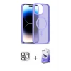 ieg™ iPhone 16 Pro Max Kılıf Siluet Minimal Prime - Siyah Bilvis 5in1 5D Magic Hayalet Cam Ekran Koruyucu + Pers Alüminyum Kamera Lens - GI