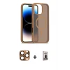 ieg™ iPhone 16 Pro Max Kılıf Siluet Minimal Prime - Siyah Bilvis Hayalet Cam Ekran Koruyucu + Pers Alüminyum Kamera Lens - CLTM