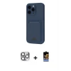 ieg™ iPhone 16 Pro Max Kılıf Vadi Çizgi Prime - Siyah Buffer Hayalet Cam Ekran Koruyucu + Pers Alüminyum Kamera Lens - GI