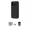 ieg™ iPhone 16 Pro Max Kılıf Vadi Çizgi Prime - Siyah Buffer Hayalet Cam Ekran Koruyucu + Pers Alüminyum Kamera Lens - GI
