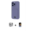 ieg™ iPhone 16 Pro Max Kılıf Vadi Çizgi Prime - Siyah Buffer Hayalet Cam Ekran Koruyucu + Pers Alüminyum Kamera Lens - GI