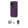 ieg™ iPhone 16 Pro Max Kılıf Vadi Çizgi Prime - Siyah Buffer Hayalet Cam Ekran Koruyucu + Pers Alüminyum Kamera Lens - GI