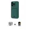 ieg™ iPhone 16 Pro Max Kılıf Vadi Çizgi Prime - Siyah Buffer Hayalet Cam Ekran Koruyucu + Pers Alüminyum Kamera Lens - GI