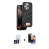 ieg™ iPhone 16 Pro Max Kılıf Vadi Klasik Serisi - Siyah 3D Antistatik Mat Seramik Nano Ekran Koruyucu + Bilvis Titan Kamera Lens - GS