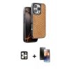 ieg™ iPhone 16 Pro Max Kılıf Vadi Özel Seri - Siyah 3D Antistatik Mat Seramik Nano Ekran Koruyucu + PVD Metal Kamera Lens - GD