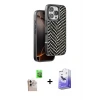 ieg™ iPhone 16 Pro Max Kılıf Vadi Özel Seri - Siyah Bilvis 5in1 5D Magic Hayalet Cam Ekran Koruyucu + Raze Metal Kamera Lens - NLGY