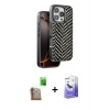 ieg™ iPhone 16 Pro Max Kılıf Vadi Özel Seri - Siyah Bilvis 5in1 5D Magic Hayalet Cam Ekran Koruyucu + Raze Metal Kamera Lens - CLTM