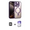 ieg™ iPhone 16 Pro Max Kılıf Yadigar Asil Koleksiyonu - Siyah Bilvis 5in1 3D Magic Cam Ekran Koruyucu + PVD Metal Kamera Lens - SH