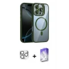 ieg™ iPhone 16 Pro Max Kılıf Yadigar Asil Koleksiyonu - Siyah Bilvis 5in1 3D Magic Cam Ekran Koruyucu + Pers Alüminyum Kamera Lens - GS