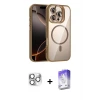 ieg™ iPhone 16 Pro Max Kılıf Yadigar Asil Koleksiyonu - Siyah Bilvis 5in1 3D Magic Cam Ekran Koruyucu + Pers Alüminyum Kamera Lens - GS
