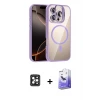 ieg™ iPhone 16 Pro Max Kılıf Yadigar Asil Koleksiyonu - Siyah Bilvis 5in1 5D Magic Hayalet Cam Ekran Koruyucu + PVD Metal Kamera Lens - SH