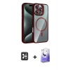 ieg™ iPhone 16 Pro Max Kılıf Yadigar Asil Koleksiyonu - Siyah Bilvis 5in1 5D Magic Hayalet Cam Ekran Koruyucu + PVD Metal Kamera Lens - SH