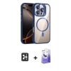 ieg™ iPhone 16 Pro Max Kılıf Yadigar Asil Koleksiyonu - Siyah Bilvis 5in1 5D Magic Hayalet Cam Ekran Koruyucu + PVD Metal Kamera Lens - SH