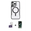 ieg™ iPhone 16 Pro Max Kılıf Yadigar Klasik Özel Seri - Siyah 360 Mat Full Body Arka Koruyucu + Bilvis Titan Kamera Lens - GS