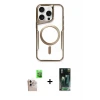 ieg™ iPhone 16 Pro Max Kılıf Yadigar Klasik Özel Seri - Siyah 360 Mat Full Body Arka Koruyucu + Raze Metal Kamera Lens - NLGY