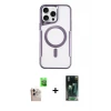 ieg™ iPhone 16 Pro Max Kılıf Yadigar Klasik Özel Seri - Siyah 360 Mat Full Body Arka Koruyucu + Raze Metal Kamera Lens - NLGY