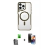 ieg™ iPhone 16 Pro Max Kılıf Yadigar Klasik Özel Seri - Siyah 3D Antistatik Mat Seramik Nano Ekran Koruyucu + Raze Metal Kamera Lens - SH