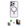 ieg™ iPhone 16 Pro Max Kılıf Yadigar Klasik Özel Seri - Siyah 3D Antistatik Mat Seramik Nano Ekran Koruyucu + Raze Metal Kamera Lens - SH