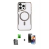 ieg™ iPhone 16 Pro Max Kılıf Yadigar Klasik Özel Seri - Siyah 3D Antistatik Mat Seramik Nano Ekran Koruyucu + Raze Metal Kamera Lens - SH