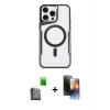 ieg™ iPhone 16 Pro Max Kılıf Yadigar Klasik Özel Seri - Siyah 3D Antistatik Mat Seramik Nano Ekran Koruyucu + Raze Metal Kamera Lens - SH