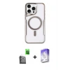 ieg™ iPhone 16 Pro Max Kılıf Yadigar Klasik Özel Seri - Siyah Bilvis 5in1 3D Magic Cam Ekran Koruyucu + Raze Metal Kamera Lens - SH