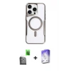 ieg™ iPhone 16 Pro Max Kılıf Yadigar Klasik Özel Seri - Siyah Bilvis 5in1 3D Magic Cam Ekran Koruyucu + Raze Metal Kamera Lens - SH