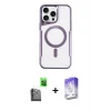 ieg™ iPhone 16 Pro Max Kılıf Yadigar Klasik Özel Seri - Siyah Bilvis 5in1 3D Magic Cam Ekran Koruyucu + Raze Metal Kamera Lens - SH