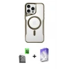 ieg™ iPhone 16 Pro Max Kılıf Yadigar Klasik Özel Seri - Siyah Bilvis 5in1 3D Magic Cam Ekran Koruyucu + Raze Metal Kamera Lens - SH
