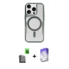 ieg™ iPhone 16 Pro Max Kılıf Yadigar Klasik Özel Seri - Siyah Bilvis 5in1 3D Magic Cam Ekran Koruyucu + Raze Metal Kamera Lens - SH