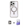 ieg™ iPhone 16 Pro Max Kılıf Yadigar Klasik Özel Seri - Siyah Bilvis 5in1 5D Magic Hayalet Cam Ekran Koruyucu + PVD Metal Kamera Lens - GD