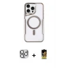 ieg™ iPhone 16 Pro Max Kılıf Yadigar Klasik Özel Seri - Siyah Buffer Cam Ekran Koruyucu + Pers Alüminyum Kamera Lens - GI