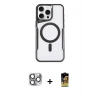 ieg™ iPhone 16 Pro Max Kılıf Yadigar Klasik Özel Seri - Siyah Buffer Cam Ekran Koruyucu + Pers Alüminyum Kamera Lens - GI