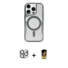 ieg™ iPhone 16 Pro Max Kılıf Yadigar Klasik Özel Seri - Siyah Buffer Cam Ekran Koruyucu + Pers Alüminyum Kamera Lens - GI