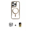 ieg™ iPhone 16 Pro Max Kılıf Yadigar Klasik Özel Seri - Siyah Buffer Cam Ekran Koruyucu + Pers Alüminyum Kamera Lens - GI