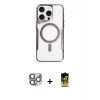 ieg™ iPhone 16 Pro Max Kılıf Yadigar Klasik Özel Seri - Siyah Buffer Cam Ekran Koruyucu + Pers Alüminyum Kamera Lens - GI