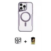 ieg™ iPhone 16 Pro Max Kılıf Yadigar Klasik Özel Seri - Siyah Buffer Cam Ekran Koruyucu + Pers Alüminyum Kamera Lens - GI