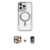 ieg™ iPhone 16 Pro Max Kılıf Yadigar Klasik Özel Seri - Siyah Buffer Hayalet Cam Ekran Koruyucu + Pers Alüminyum Kamera Lens - CLTM