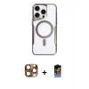 ieg™ iPhone 16 Pro Max Kılıf Yadigar Klasik Özel Seri - Siyah Buffer Hayalet Cam Ekran Koruyucu + Pers Alüminyum Kamera Lens - CLTM