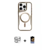 ieg™ iPhone 16 Pro Max Kılıf Yadigar Klasik Özel Seri - Siyah Buffer Hayalet Cam Ekran Koruyucu + Pers Alüminyum Kamera Lens - GS