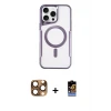 ieg™ iPhone 16 Pro Max Kılıf Yadigar Klasik Özel Seri - Siyah Buffer Hayalet Cam Ekran Koruyucu + Pers Alüminyum Kamera Lens - CLTM