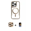 ieg™ iPhone 16 Pro Max Kılıf Yadigar Klasik Özel Seri - Siyah Buffer Hayalet Cam Ekran Koruyucu + Pers Alüminyum Kamera Lens - CLTM