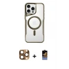 ieg™ iPhone 16 Pro Max Kılıf Yadigar Klasik Özel Seri - Siyah Buffer Hayalet Cam Ekran Koruyucu + Pers Alüminyum Kamera Lens - CLTM