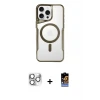 ieg™ iPhone 16 Pro Max Kılıf Yadigar Klasik Özel Seri - Siyah Buffer Hayalet Cam Ekran Koruyucu + Pers Alüminyum Kamera Lens - GS
