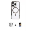 ieg™ iPhone 16 Pro Max Kılıf Yadigar Klasik Özel Seri - Siyah Buffer Hayalet Cam Ekran Koruyucu + Pers Alüminyum Kamera Lens - GS