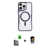 ieg™ iPhone 16 Pro Max Kılıf Yadigar Klasik Özel Seri - Siyah Buffer Hayalet Cam Ekran Koruyucu + Raze Metal Kamera Lens - SH
